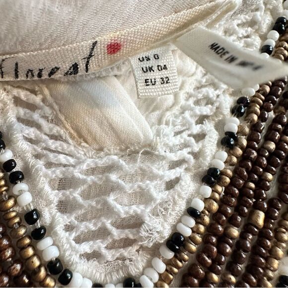 Anthropologie Floreat  Embroidered Beaded sleeveless Layered Preppy Top 0 - Picture 5 of 6